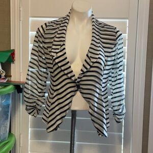 Stoosh Black and White Striped Blazer